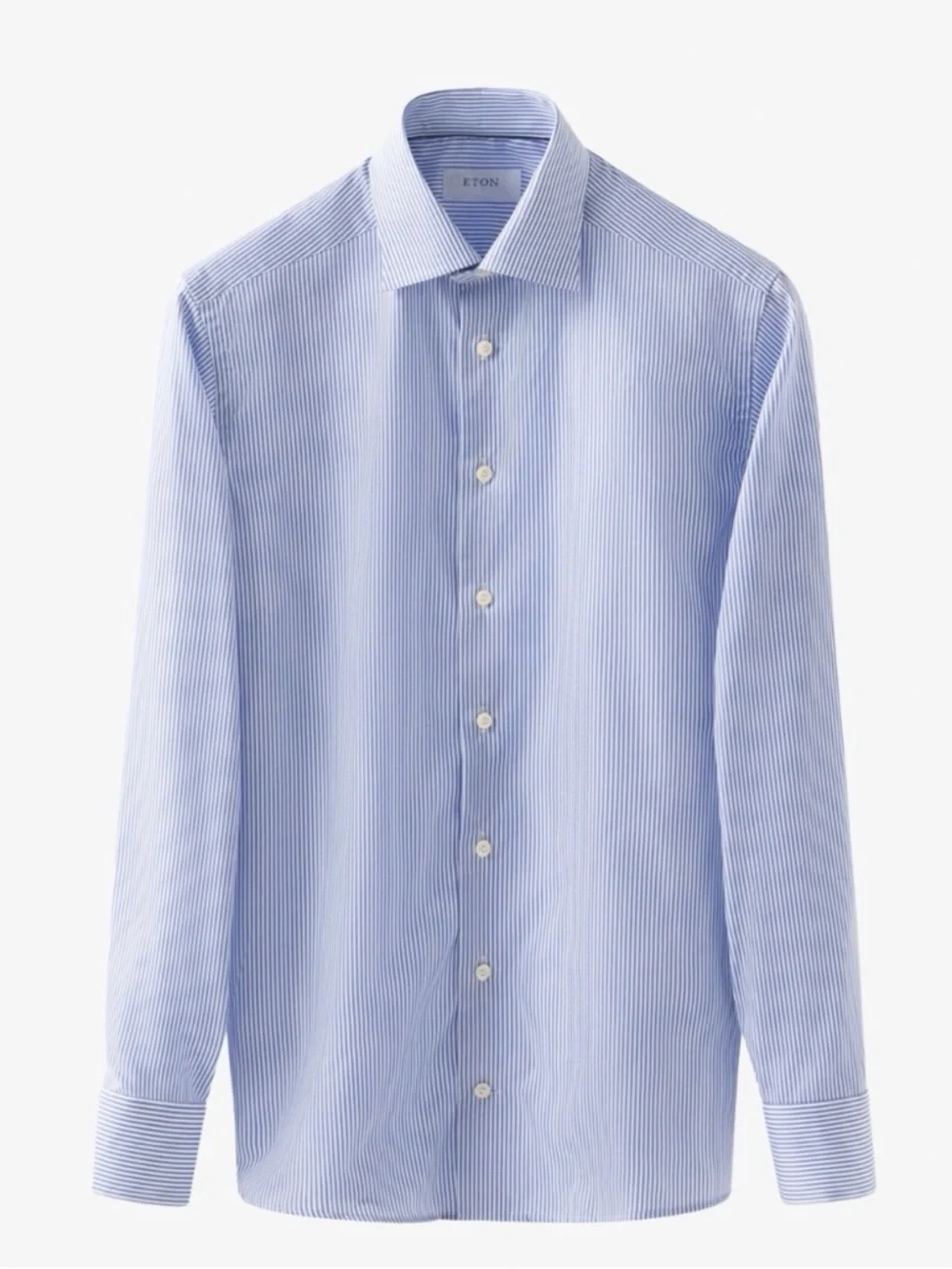 Eton Light Blue Fine-Stripe Men's Dress Shirt Neck Size 40/15 3/4 - Picture 2 of 16